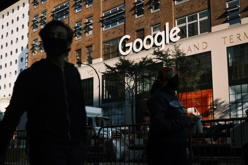 Google's offices stand in downtown Manhattan on October 20, 2020 in New York City.
