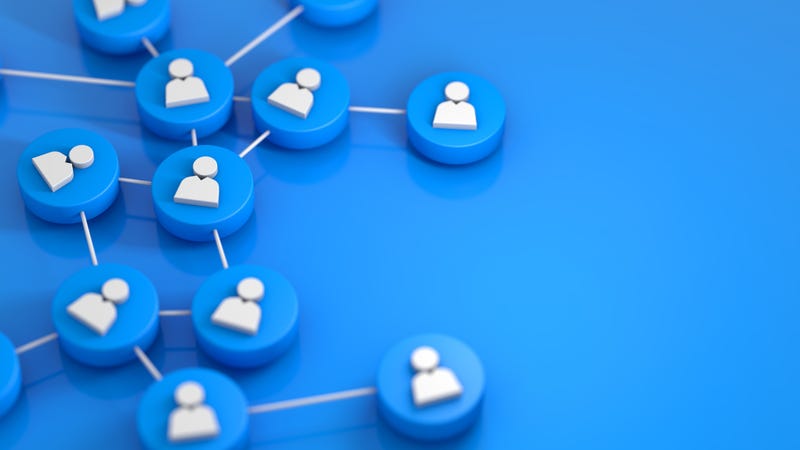 Social network connecting people icon