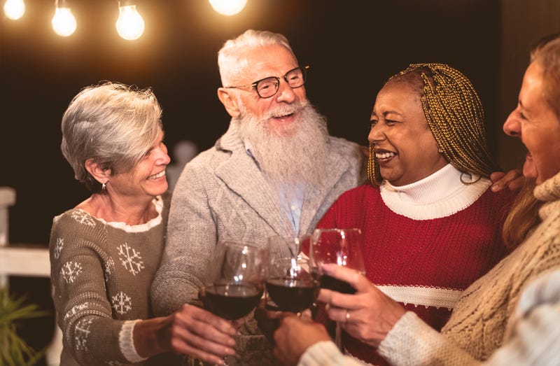 Friends celebrating the holidays