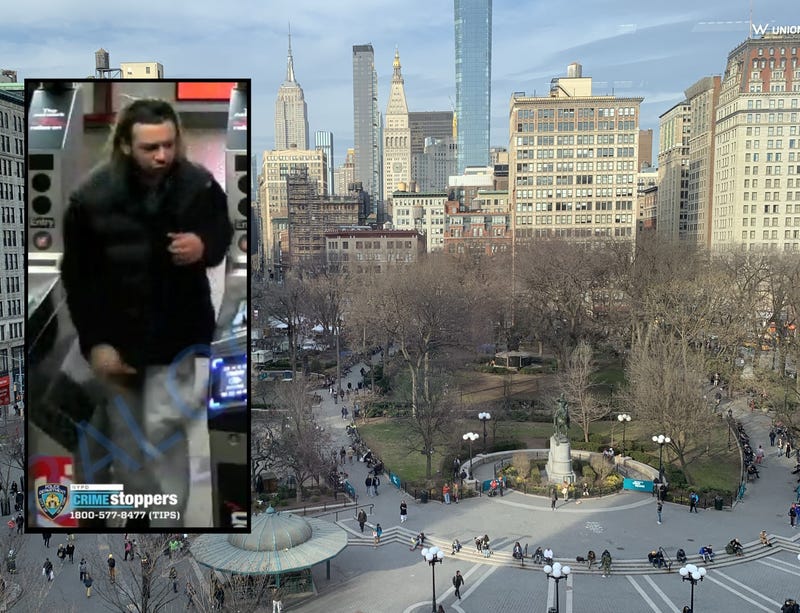 Police are searching for a suspect in a slashing in Union Square on Feb. 13, 2023