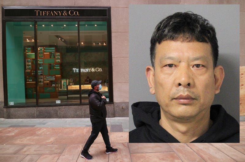 Yaorong Wan (inset) is accused of stealing a ring from the Tiffany store at Rockefeller Center