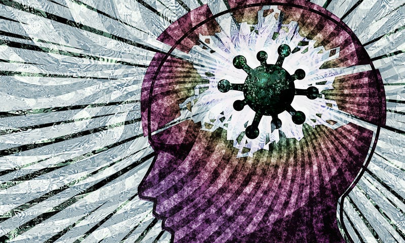 Mental health/COVID-19 illustration.