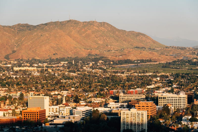 FILE - View of downtown Riverside from Mount Rubidoux, in Riverside, California