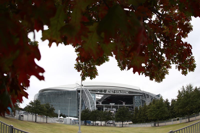 Exterior view of AT&T Stadium prior to a game between the Dallas Cowboys and the Pittsburgh Steelers on Nov. 8, 2020, in Arlington, Texas.