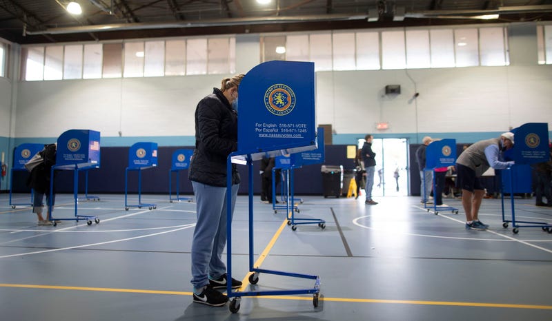 Residents are seen voting in Garden City, New York, during a previous election