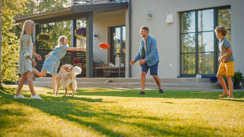 Family Playing Frisbee