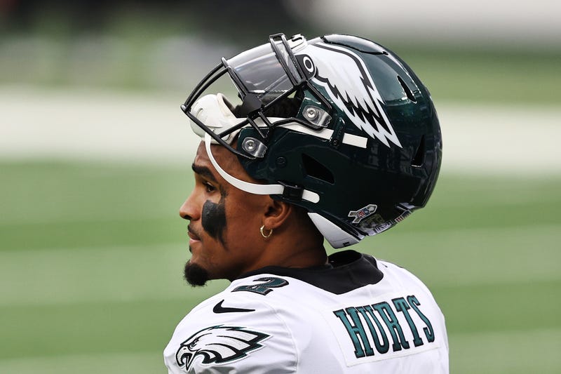 Eagles quarterback Jalen Hurts on the sideline.