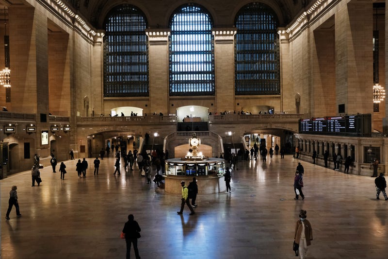 People walk through Grand Central Terminal in Manhattan as New York City tries to contain a spike in COVID-19 cases on November 16, 2020 in New York City.