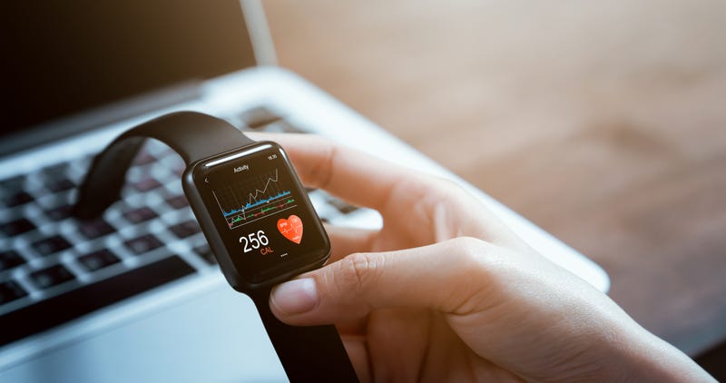 Health monitors on a smartwatch. 