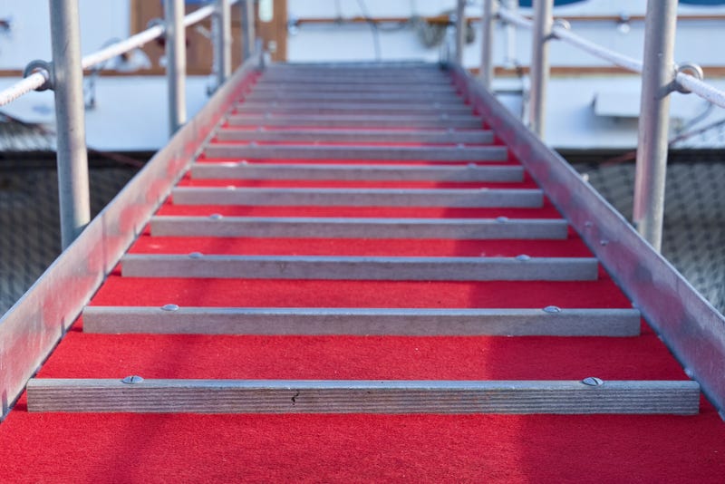 Ship gangway stock photo.