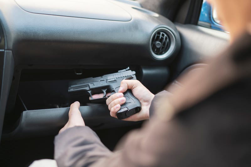 Gun inside a car
