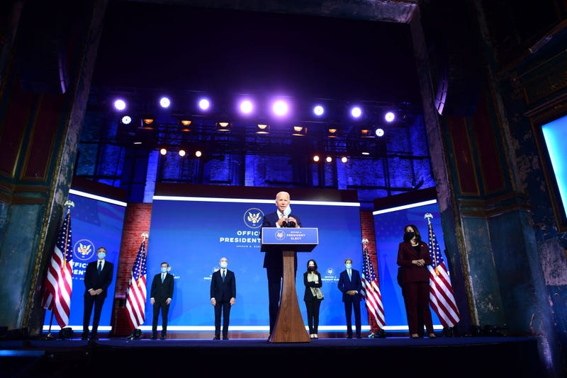 President-elect Joe Biden (C) introduces key foreign policy and national security nominees and appointments