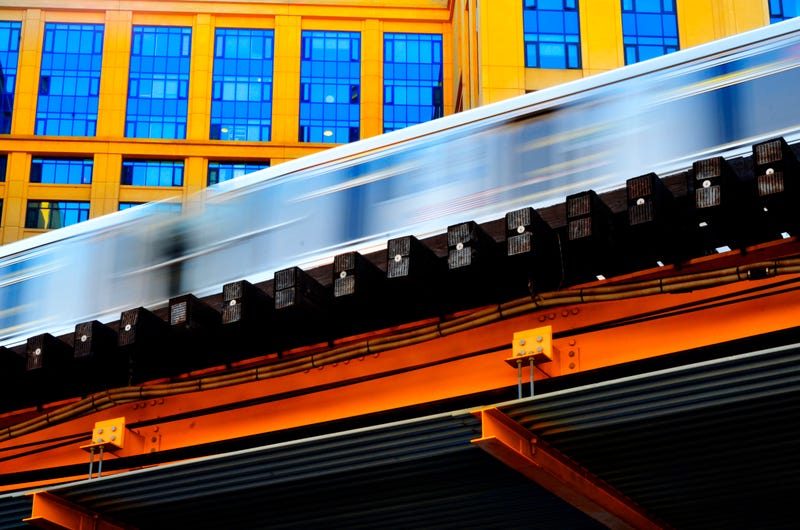 CTA El train in downtown