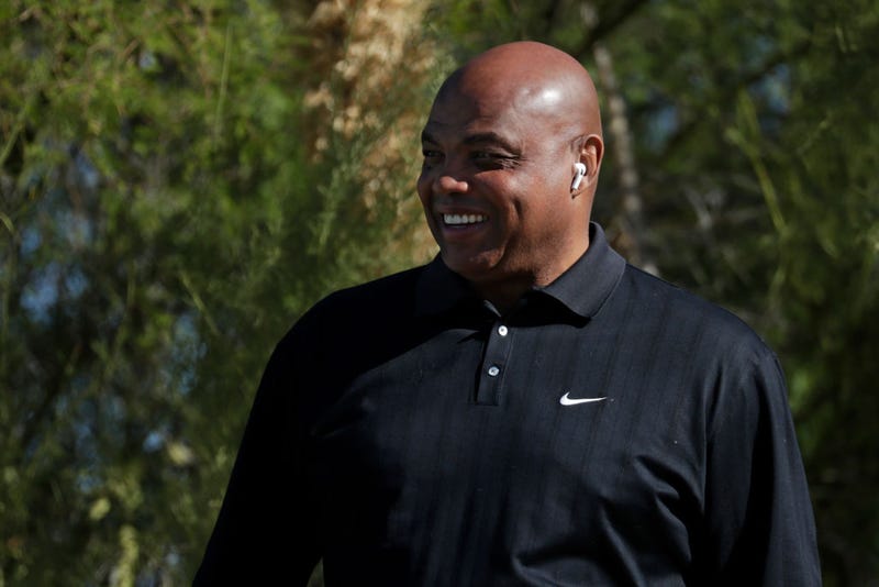 Charles Barkley looks on from the first tee during Capital One's The Match: Champions For Change at Stone Canyon Golf Club on November 27, 2020 in Oro Valley, Arizona.