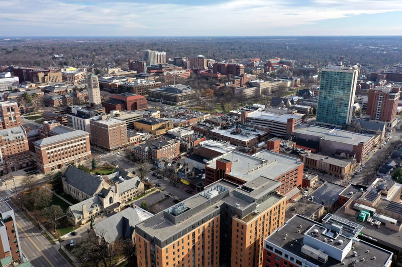 Aerial view of Ann Arbor, Michigan