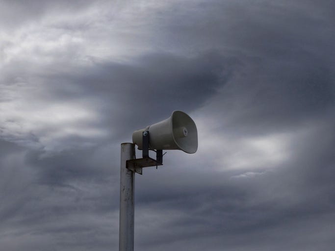 tornado siren on a pole