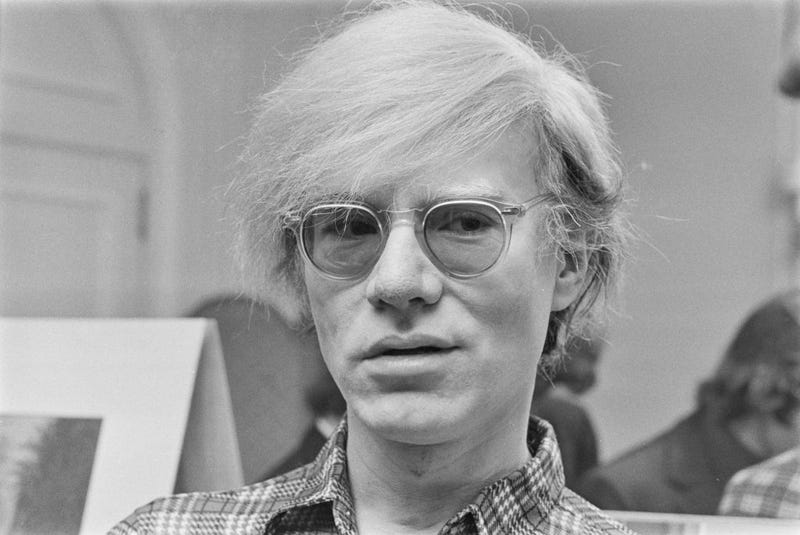 American pop artist Andy Warhol (1928 - 1987) at the Roundhouse in London, which is showing his play 'Andy Warhol's Pork', London, UK, July 1971.