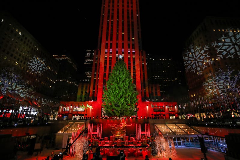 A view of the stage during the 88th Annual Rockefeller Center Christmas Tree Lighting Ceremony at Rockefeller Center on December 02, 2020 in New York City.