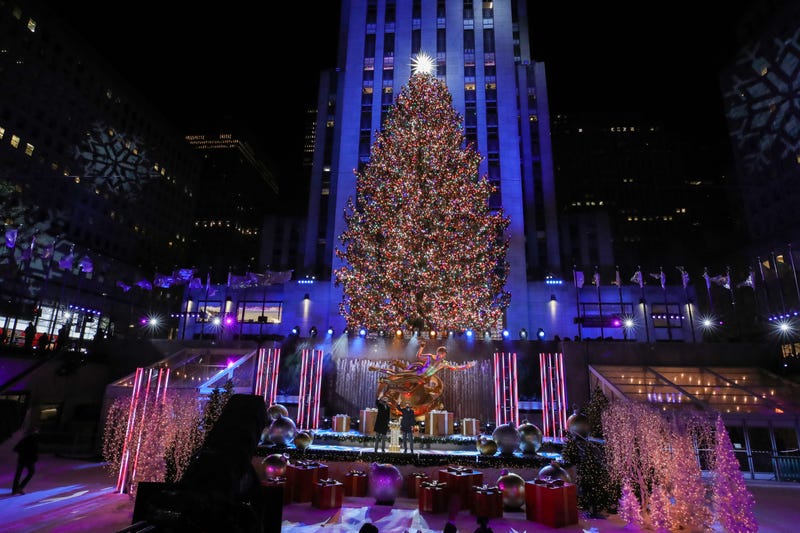A view of the Christmas Tree during the 88th Annual Rockefeller Center Christmas Tree Lighting Ceremony at Rockefeller Center on December 02, 2020 in New York City.