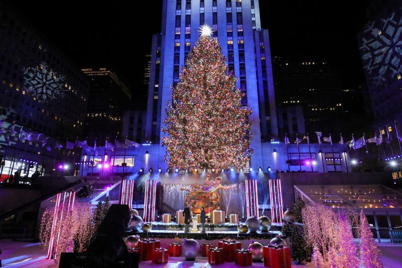A view of the Christmas Tree during the 88th Annual Rockefeller Center Christmas Tree Lighting Ceremony at Rockefeller Center on December 02, 2020 in New York City.