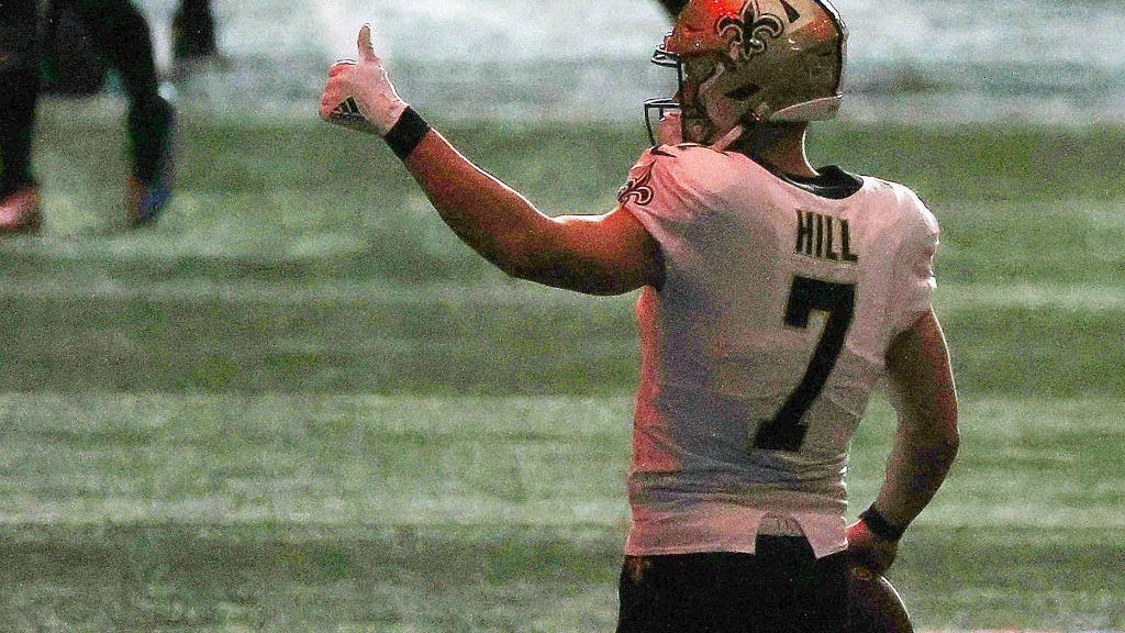 Watch: Saints' Taysom Hill throws first career touchdown pass vs. Falcons