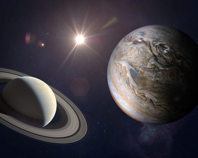 Saturn and Jupiter