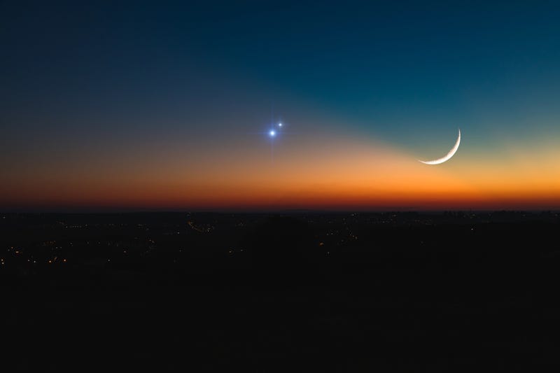 Moon, Saturn and Jupiter