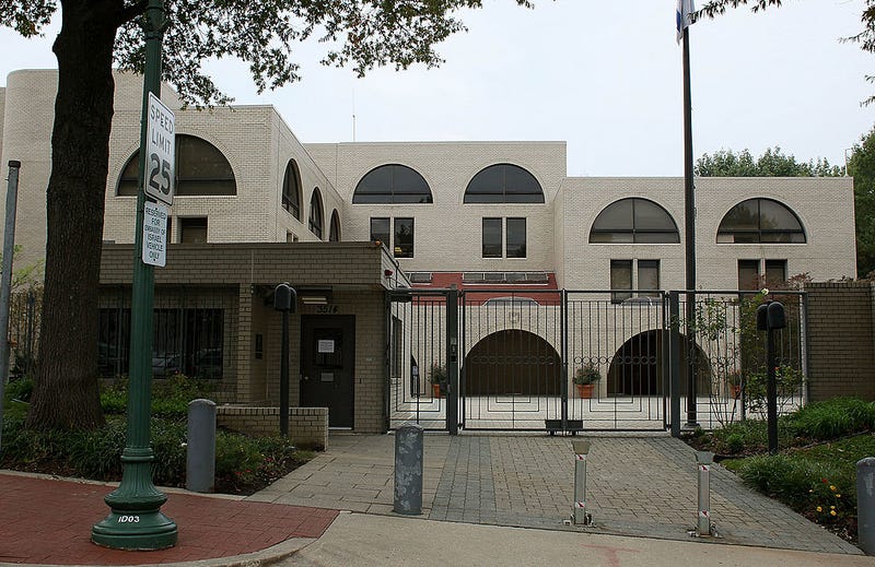 The Israeli embassy is shown, on October 11, 2011 in Washington, DC.
