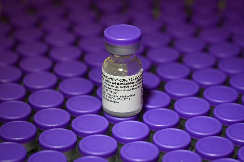 Vials of the Pfizer coronavirus vaccine