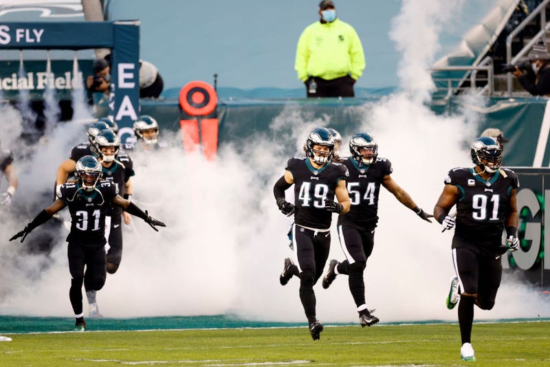The Philadelphia Eagles take the field at Lincoln Financial Field.