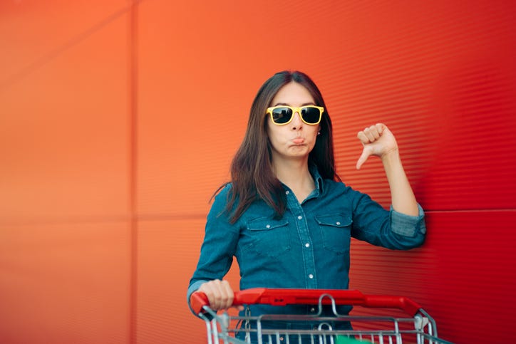 Frustrated shopper