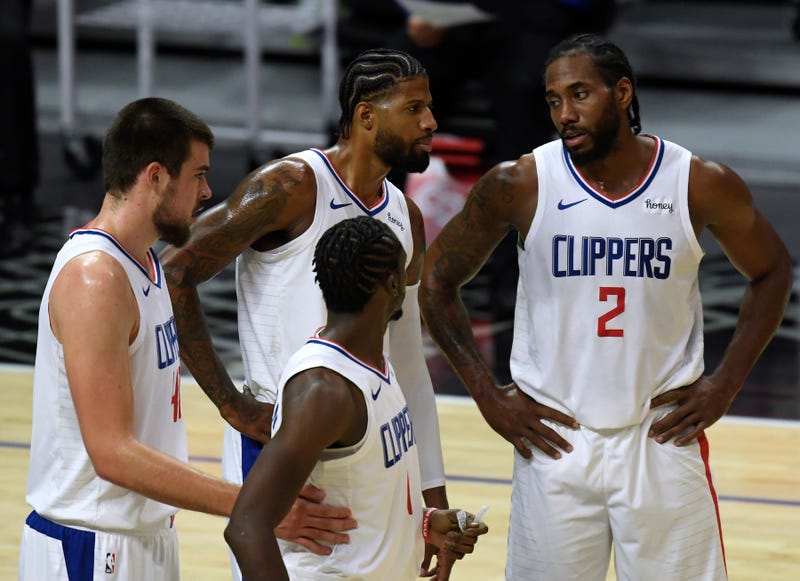 Los Angeles Clippers players on the court.