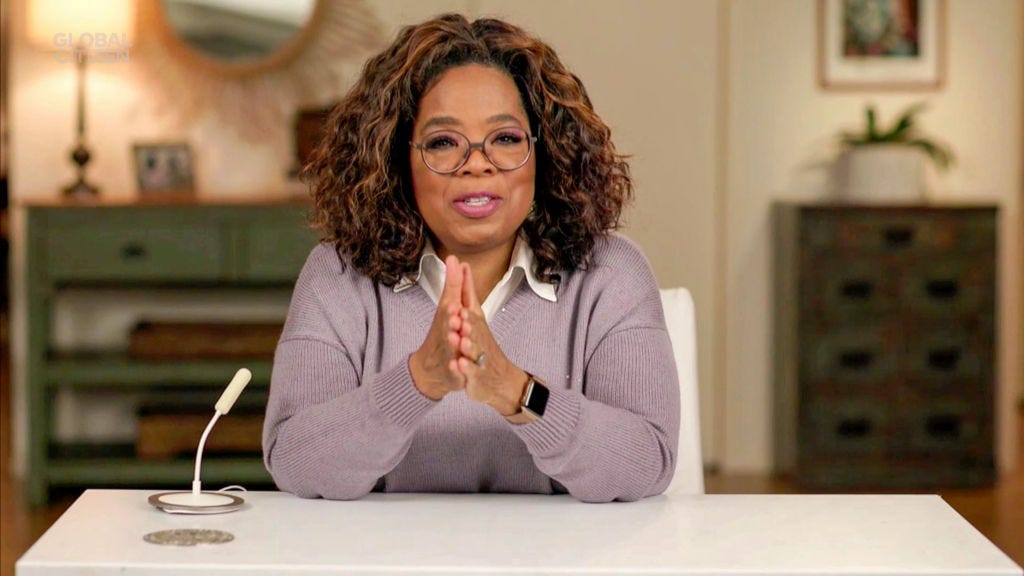Oprah admits to having only three real friends, including guest Maria Shriver, on Hoda Kotb's new podcast