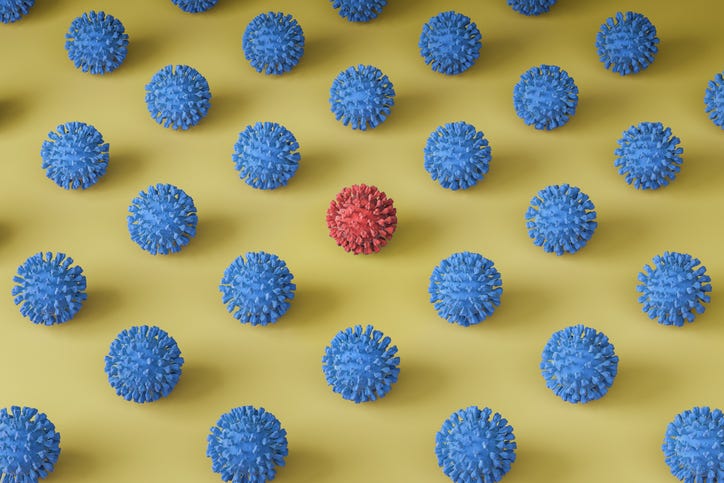 Illustration showing new strain of the virus. 