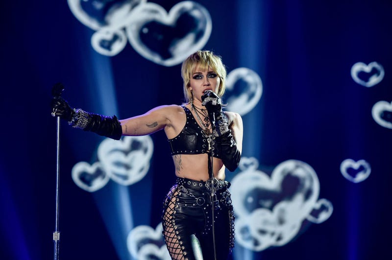 In this image released on December 31, Miley Cyrus performs at Dick Clark's New Year's Rockin' Eve in 2021.