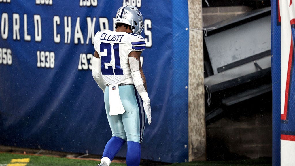 Ezekiel Elliott left outside the top-10 running backs on PFF rankings