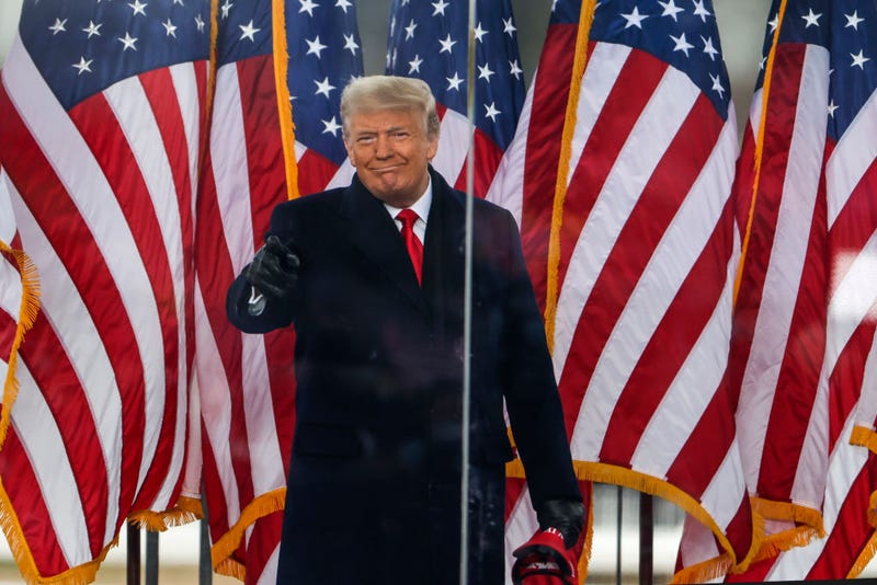 President Donald Trump arrives at the "Stop The Steal" Rally on January 06, 2021 in Washington, DC.
