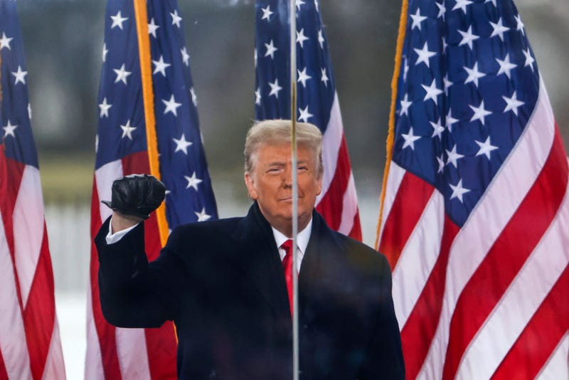 President Donald Trump speaks at the "Stop The Steal" Rally on January 06, 2021 in Washington, DC. Trump supporters gathered in the nation's capital today to protest the ratification of President-elect Joe Biden's Electoral College victory over President Trump in the 2020 election. (Photo by Tasos Katopodis/Getty Images)