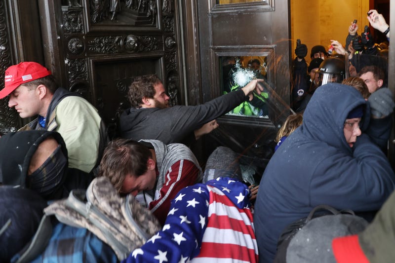 Capitol rioters at the door of the U.S. Capitol on January 6, 2021.
