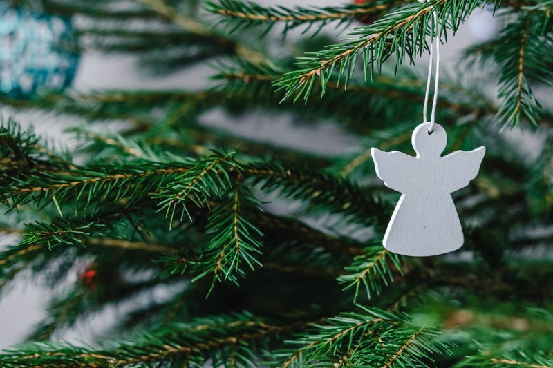 Christmas tree with an angel ornament