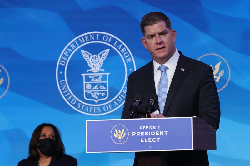 U.S. Labor Secretary Marty Walsh visited the East Bay on Wednesday.