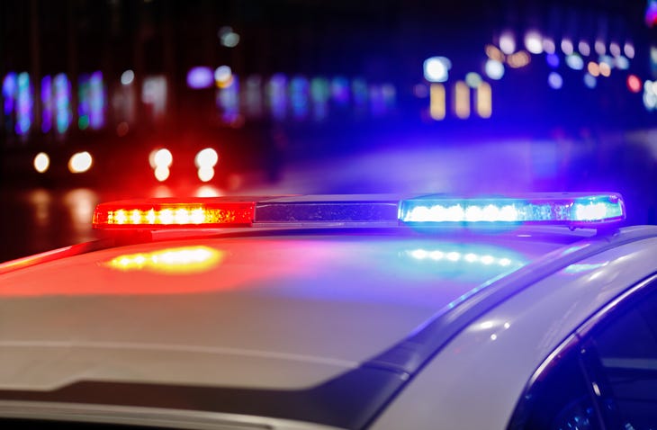 Police lights. 