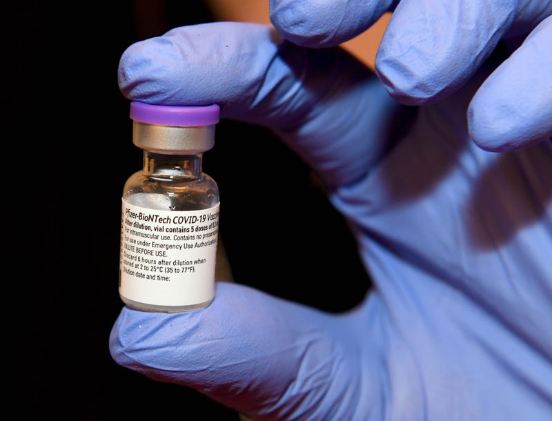 A vial of the Pfizer-BioNTech COVID-19 vaccine.