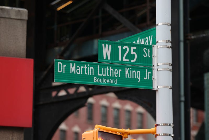 A view of a Dr. Martin Luther King, Jr. Boulevard street sign posted on West 125th Street in the Harlem neighborhood of Manhattan on January 17, 2021