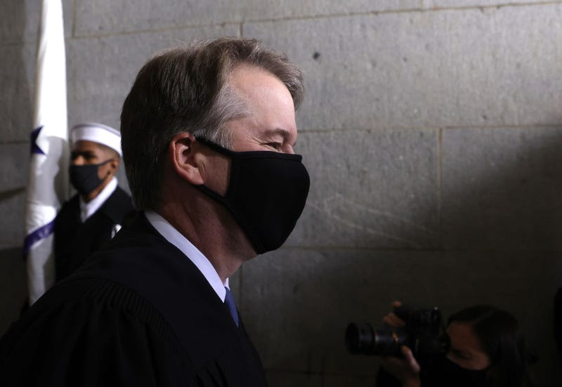 U.S. Supreme Court Associate Justice Brett Kavanaugh arrives at the inauguration of U.S. President-elect Joe Biden on the West Front of the U.S. Capitol on January 20, 2021 in Washington, DC. 