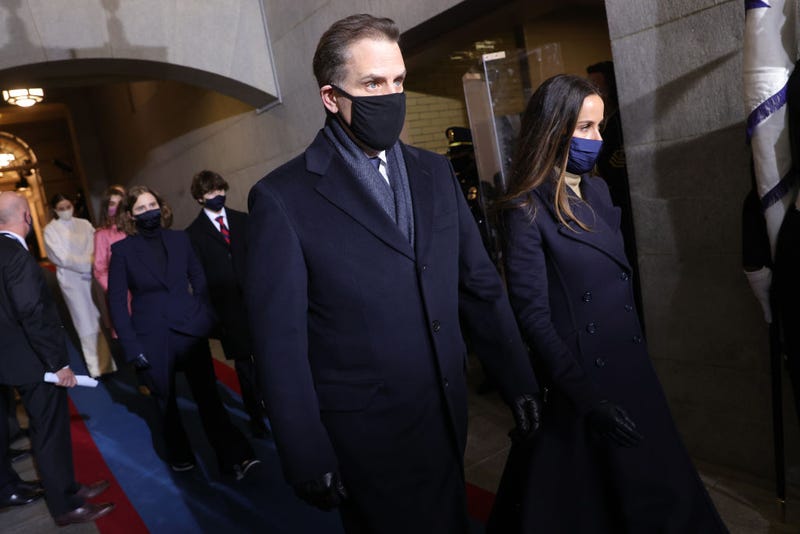 Hunter Biden and Barbara Bush arrive to the inauguration of U.S. President-elect Joe Biden on the West Front of the U.S. Capitol on January 20, 2021 in Washington, DC. 