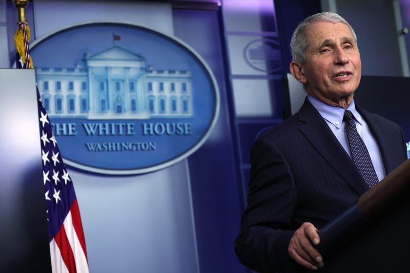 Dr Anthony Fauci, Director of the National Institute of Allergy and Infectious Diseases, speaks during a White House press briefing, conducted by White House Press Secretary Jen Psaki, at the James Brady Press Briefing Room of the White House January 21, 2021 in Washington, DC. Psaki held her second press briefing since President Joe Biden took office yesterday.