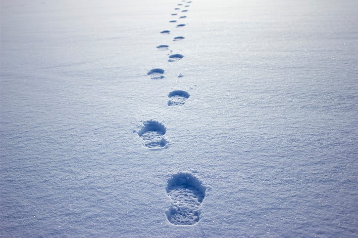 footprints in snow