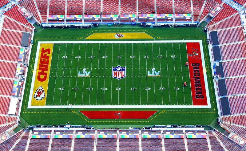 An aerial view of Raymond James Stadium ahead of Super Bowl LV 