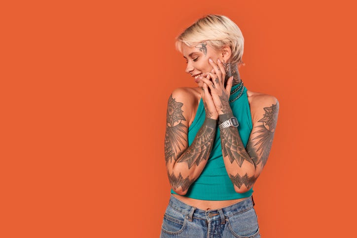 Tattooed woman